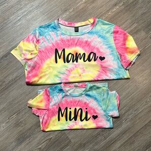 Tye Dye Mama & Mini T Shirts- size 6 kids and adult large